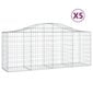 vidaXL Kaarevat kivikorit 5 kpl 200x50x80/100 cm galvanoitu rauta hinta ja tiedot | Aidat ja tarvikkeet | hobbyhall.fi