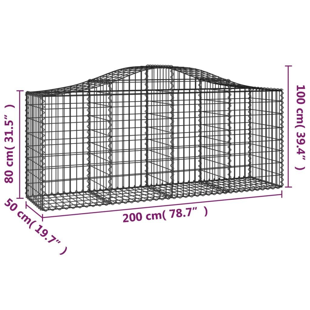 vidaXL Kaarevat kivikorit 5 kpl 200x50x80/100 cm galvanoitu rauta hinta ja tiedot | Aidat ja tarvikkeet | hobbyhall.fi