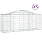 vidaXL Kaarevat kivikorit 5 kpl 200x50x80/100 cm galvanoitu rauta hinta ja tiedot | Aidat ja tarvikkeet | hobbyhall.fi