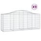 vidaXL Kaarevat kivikorit 9 kpl 200x50x80/100 cm galvanoitu rauta hinta ja tiedot | Aidat ja tarvikkeet | hobbyhall.fi