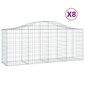 vidaXL Kaarevat kivikorit 8 kpl 200x50x80/100 cm galvanoitu rauta hinta ja tiedot | Aidat ja tarvikkeet | hobbyhall.fi