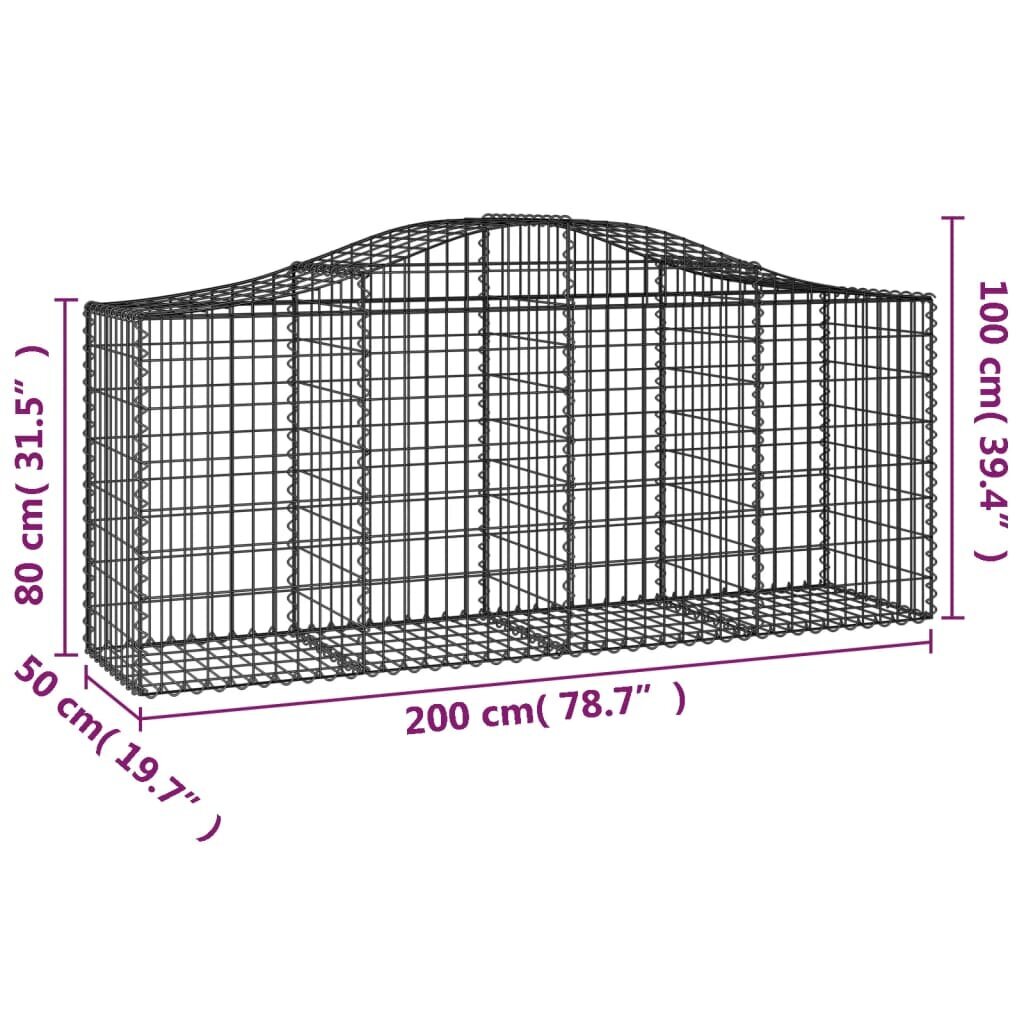 vidaXL Kaarevat kivikorit 14 kpl 200x50x80/100 cm galvanoitu rauta hinta ja tiedot | Aidat ja tarvikkeet | hobbyhall.fi