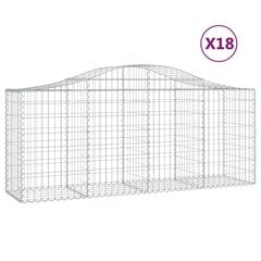 vidaXL Kaarevat kivikorit 18 kpl 200x50x80/100 cm galvanoitu rauta hinta ja tiedot | Aidat ja tarvikkeet | hobbyhall.fi