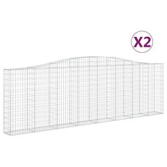 vidaXL Kaarevat kivikorit 2 kpl 400x30x120/140 cm galvanoitu rauta hinta ja tiedot | Kukkalaatikot | hobbyhall.fi