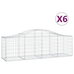 vidaXL Kaarevat kivikorit 6 kpl 200x50x60/80 cm galvanoitu rauta hinta ja tiedot | Aidat ja tarvikkeet | hobbyhall.fi