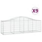 vidaXL Kaarevat kivikorit 9 kpl 200x50x60/80 cm galvanoitu rauta hinta ja tiedot | Aidat ja tarvikkeet | hobbyhall.fi