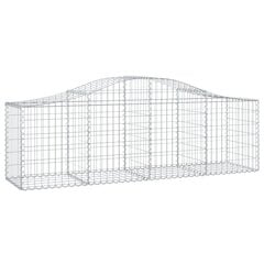 vidaXL Kaarevat kivikorit 4 kpl 200x50x60/80 cm galvanoitu rauta hinta ja tiedot | Aidat ja tarvikkeet | hobbyhall.fi