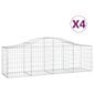 vidaXL Kaarevat kivikorit 4 kpl 200x50x60/80 cm galvanoitu rauta hinta ja tiedot | Aidat ja tarvikkeet | hobbyhall.fi