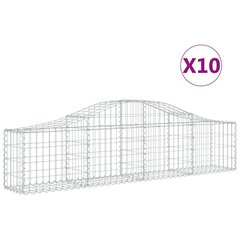 vidaXL Kaarevat kivikorit 10 kpl 200x30x40/60 cm galvanoitu rauta hinta ja tiedot | Aidat ja tarvikkeet | hobbyhall.fi