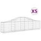 vidaXL Kaarevat kivikorit 5 kpl 200x30x40/60 cm galvanoitu rauta hinta ja tiedot | Aidat ja tarvikkeet | hobbyhall.fi