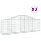 vidaXL Kaarevat kivikorit 2 kpl 200x30x60/80 cm galvanoitu rauta hinta ja tiedot | Aidat ja tarvikkeet | hobbyhall.fi