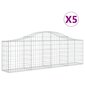 vidaXL Kaarevat kivikorit 5 kpl 200x30x60/80 cm galvanoitu rauta hinta ja tiedot | Aidat ja tarvikkeet | hobbyhall.fi