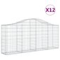 vidaXL Kaarevat kivikorit 12 kpl 200x30x80/100 cm galvanoitu rauta hinta ja tiedot | Aidat ja tarvikkeet | hobbyhall.fi