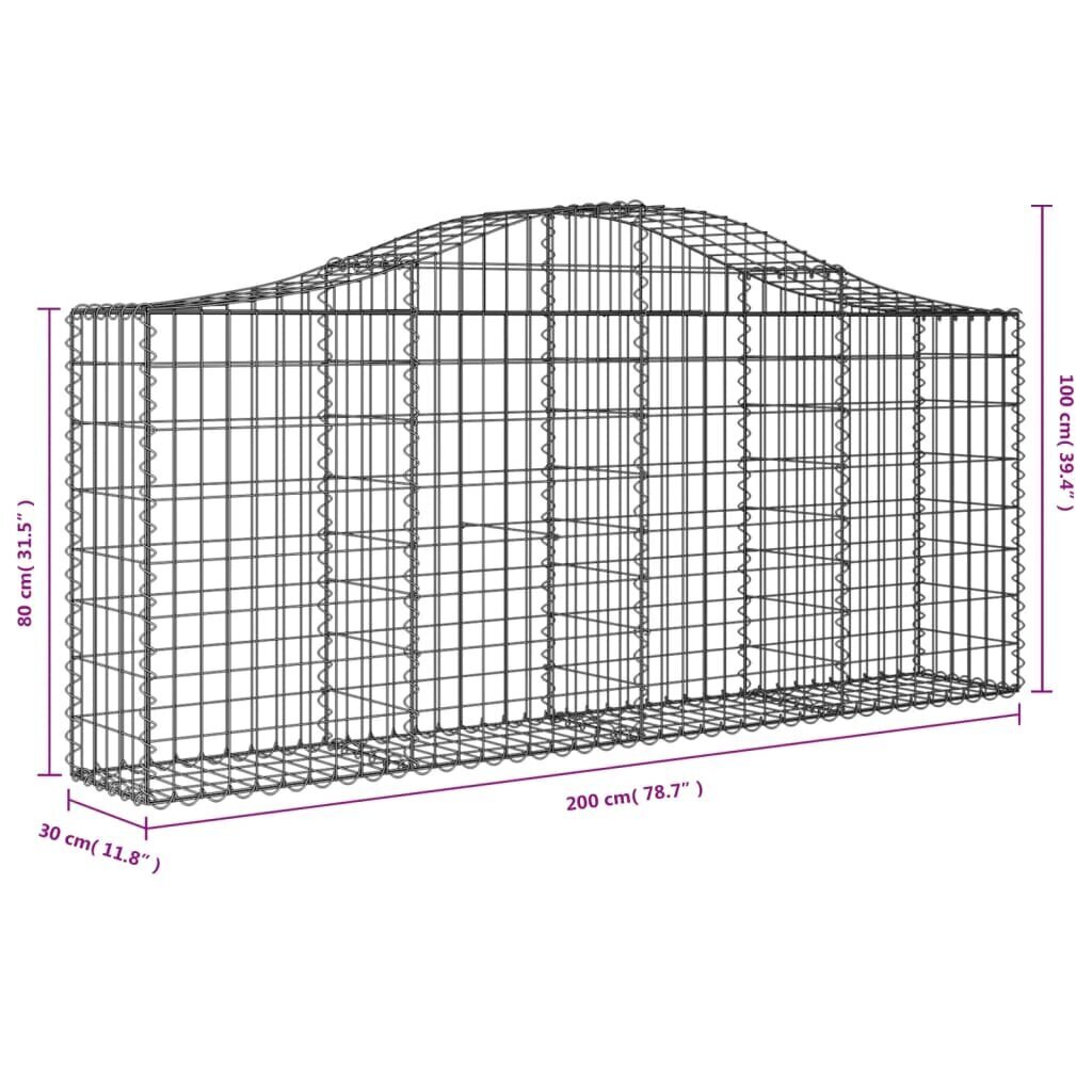 vidaXL Kaarevat kivikorit 9 kpl 200x30x80/100 cm galvanoitu rauta hinta ja tiedot | Aidat ja tarvikkeet | hobbyhall.fi