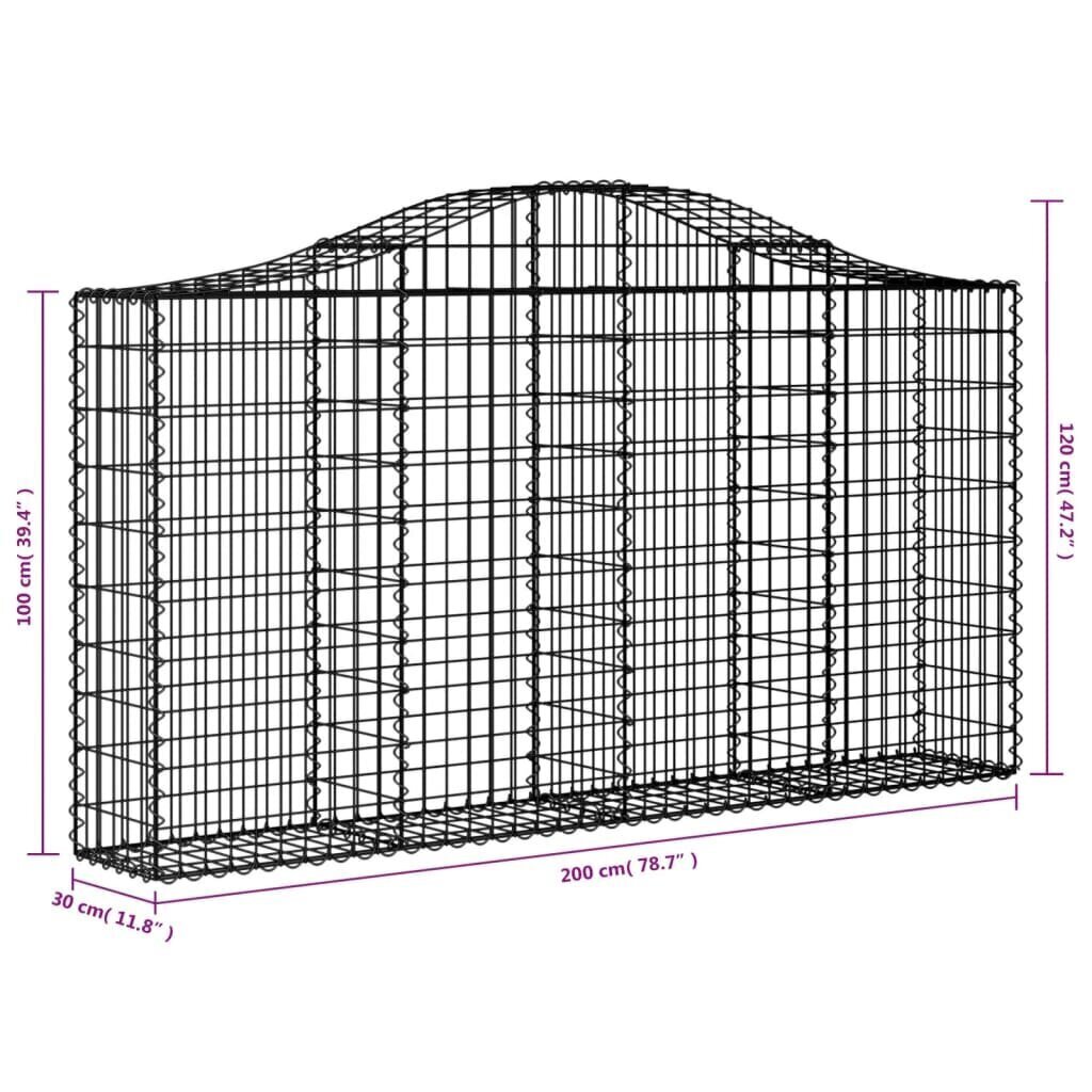 vidaXL Kaarevat kivikorit 7 kpl 200x30x100/120 cm galvanoitu rauta hinta ja tiedot | Aidat ja tarvikkeet | hobbyhall.fi