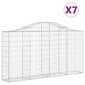 vidaXL Kaarevat kivikorit 7 kpl 200x30x100/120 cm galvanoitu rauta hinta ja tiedot | Aidat ja tarvikkeet | hobbyhall.fi