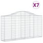 vidaXL Kaarevat kivikorit 7 kpl 200x30x100/120 cm galvanoitu rauta hinta ja tiedot | Aidat ja tarvikkeet | hobbyhall.fi