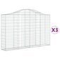 vidaXL Kaarevat kivikorit 3 kpl 200x30x120/140 cm galvanoitu rauta hinta ja tiedot | Aidat ja tarvikkeet | hobbyhall.fi