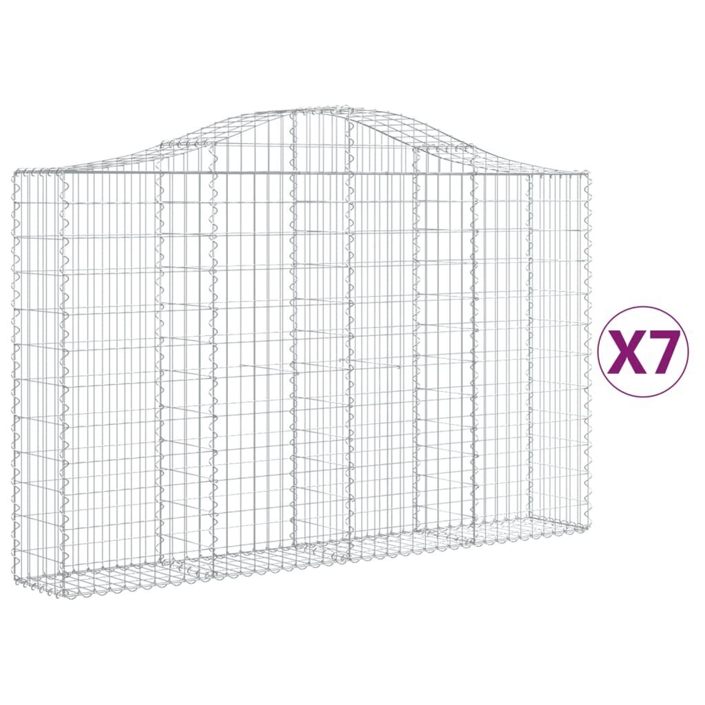 vidaXL Kaarevat kivikorit 7 kpl 200x30x120/140 cm galvanoitu rauta hinta ja tiedot | Aidat ja tarvikkeet | hobbyhall.fi