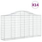 vidaXL Kaarevat kivikorit 14 kpl 200x30x100/120 cm galvanoitu rauta hinta ja tiedot | Aidat ja tarvikkeet | hobbyhall.fi