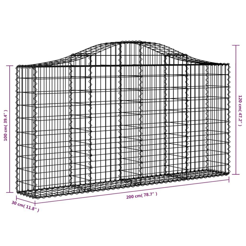 vidaXL Kaarevat kivikorit 14 kpl 200x30x100/120 cm galvanoitu rauta hinta ja tiedot | Aidat ja tarvikkeet | hobbyhall.fi