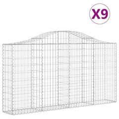 vidaXL Kaarevat kivikorit 9 kpl 200x30x100/120 cm galvanoitu rauta hinta ja tiedot | Aidat ja tarvikkeet | hobbyhall.fi