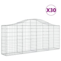 vidaXL Kaarevat kivikorit 30 kpl 200x30x80/100 cm galvanoitu rauta hinta ja tiedot | Aidat ja tarvikkeet | hobbyhall.fi