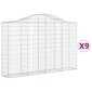 vidaXL Kaarevat kivikorit 9 kpl 200x30x120/140 cm galvanoitu rauta hinta ja tiedot | Aidat ja tarvikkeet | hobbyhall.fi