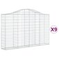 vidaXL Kaarevat kivikorit 9 kpl 200x30x120/140 cm galvanoitu rauta hinta ja tiedot | Aidat ja tarvikkeet | hobbyhall.fi