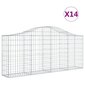 vidaXL Kaarevat kivikorit 14 kpl 200x30x80/100 cm galvanoitu rauta hinta ja tiedot | Aidat ja tarvikkeet | hobbyhall.fi