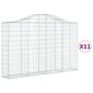 vidaXL Kaarevat kivikorit 11 kpl 200x30x120/140 cm galvanoitu rauta hinta ja tiedot | Aidat ja tarvikkeet | hobbyhall.fi