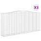 vidaXL Kaarevat kivikorit 3 kpl 400x50x180/200 cm galvanoitu rauta hinta ja tiedot | Aidat ja tarvikkeet | hobbyhall.fi