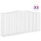 vidaXL Kaarevat kivikorit 3 kpl 400x50x180/200 cm galvanoitu rauta hinta ja tiedot | Aidat ja tarvikkeet | hobbyhall.fi