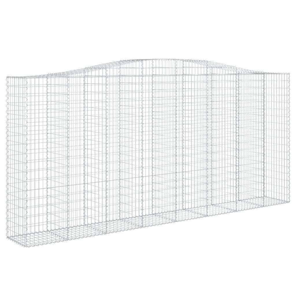 vidaXL Kaarevat kivikorit 4 kpl 400x50x180/200 cm galvanoitu rauta hinta ja tiedot | Aidat ja tarvikkeet | hobbyhall.fi