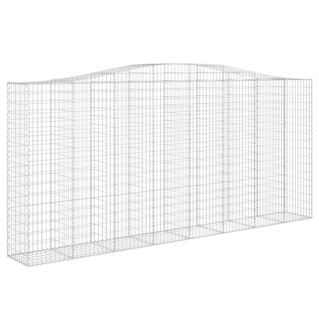 vidaXL Kaarevat kivikorit 4 kpl 400x50x180/200 cm galvanoitu rauta hinta ja tiedot | Aidat ja tarvikkeet | hobbyhall.fi