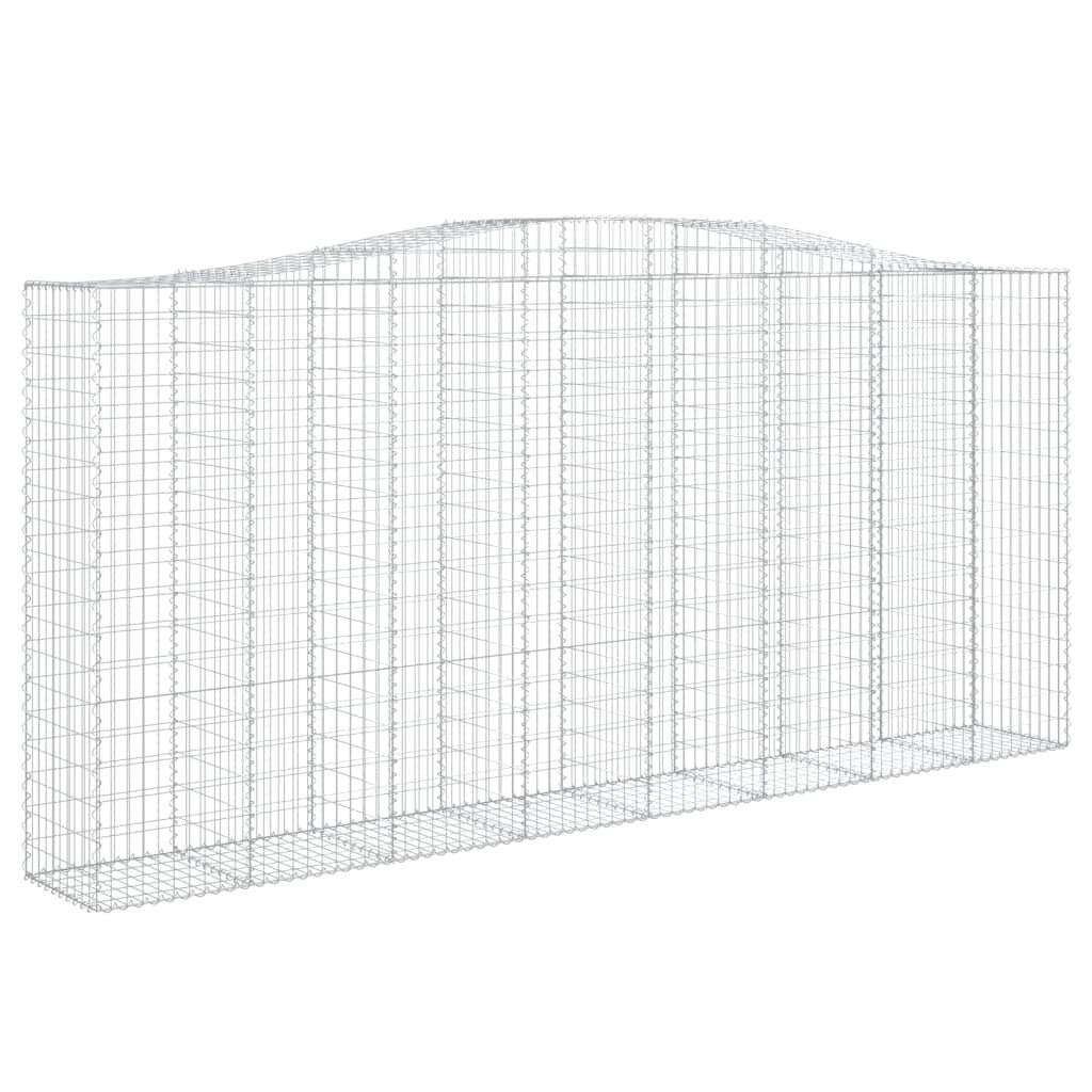 vidaXL Kaarevat kivikorit 2 kpl 400x50x180/200 cm galvanoitu rauta hinta ja tiedot | Aidat ja tarvikkeet | hobbyhall.fi