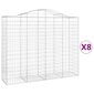 vidaXL Kaarevat kivikorit 8 kpl 200x50x160/180 cm galvanoitu rauta hinta ja tiedot | Aidat ja tarvikkeet | hobbyhall.fi