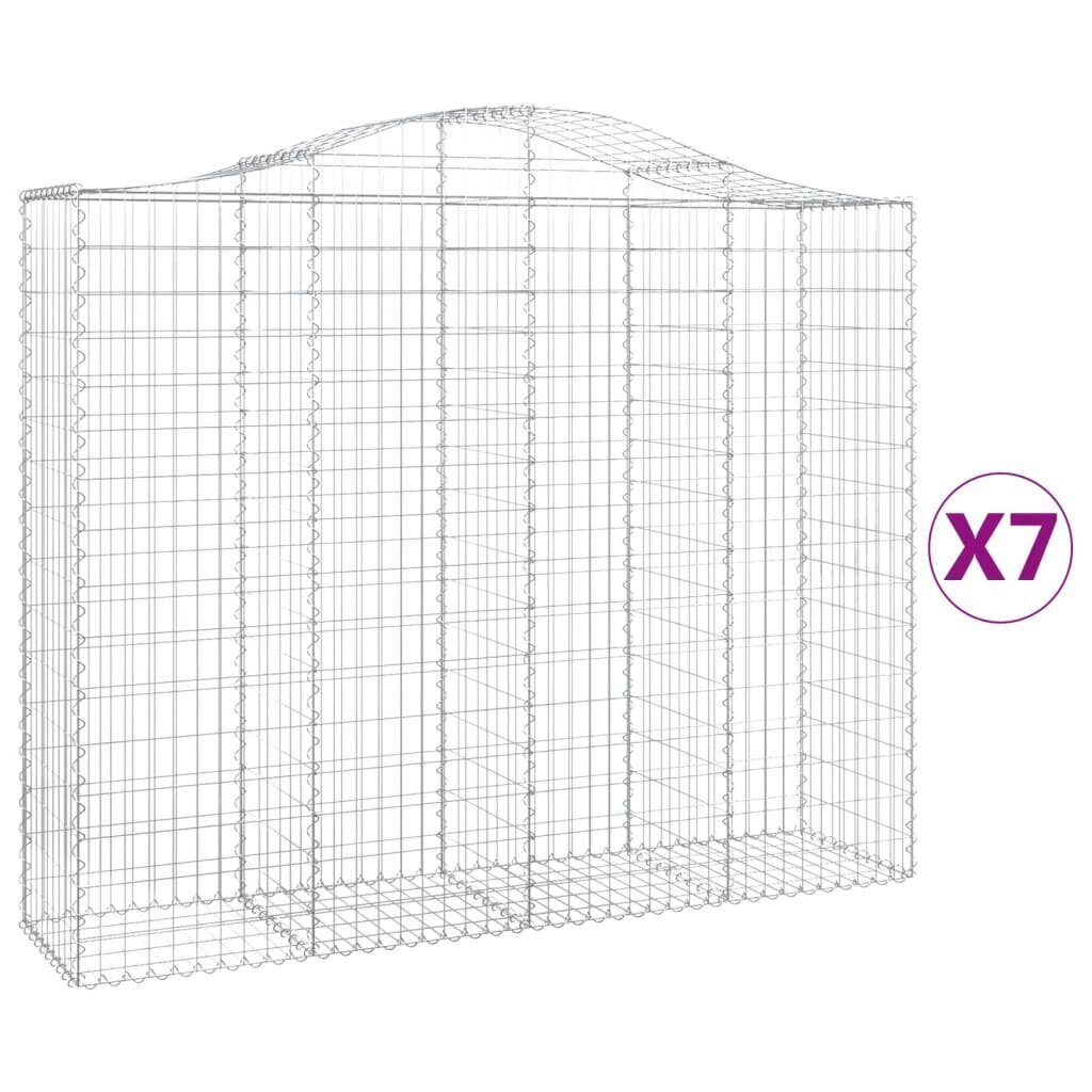 vidaXL Kaarevat kivikorit 7 kpl 200x50x160/180 cm galvanoitu rauta hinta ja tiedot | Aidat ja tarvikkeet | hobbyhall.fi