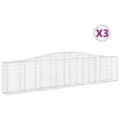 vidaXL Kaarevat kivikorit 3 kpl 400x30x80/100 cm galvanoitu rauta hinta ja tiedot | Aidat ja tarvikkeet | hobbyhall.fi