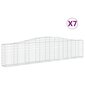 vidaXL Kaarevat kivikorit 7 kpl 400x30x80/100 cm galvanoitu rauta hinta ja tiedot | Aidat ja tarvikkeet | hobbyhall.fi