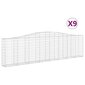 vidaXL Kaarevat kivikorit 9 kpl 400x30x100/120 cm galvanoitu rauta hinta ja tiedot | Aidat ja tarvikkeet | hobbyhall.fi