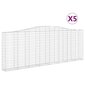 vidaXL Kaarevat kivikorit 5 kpl 400x30x140/160 cm galvanoitu rauta hinta ja tiedot | Aidat ja tarvikkeet | hobbyhall.fi