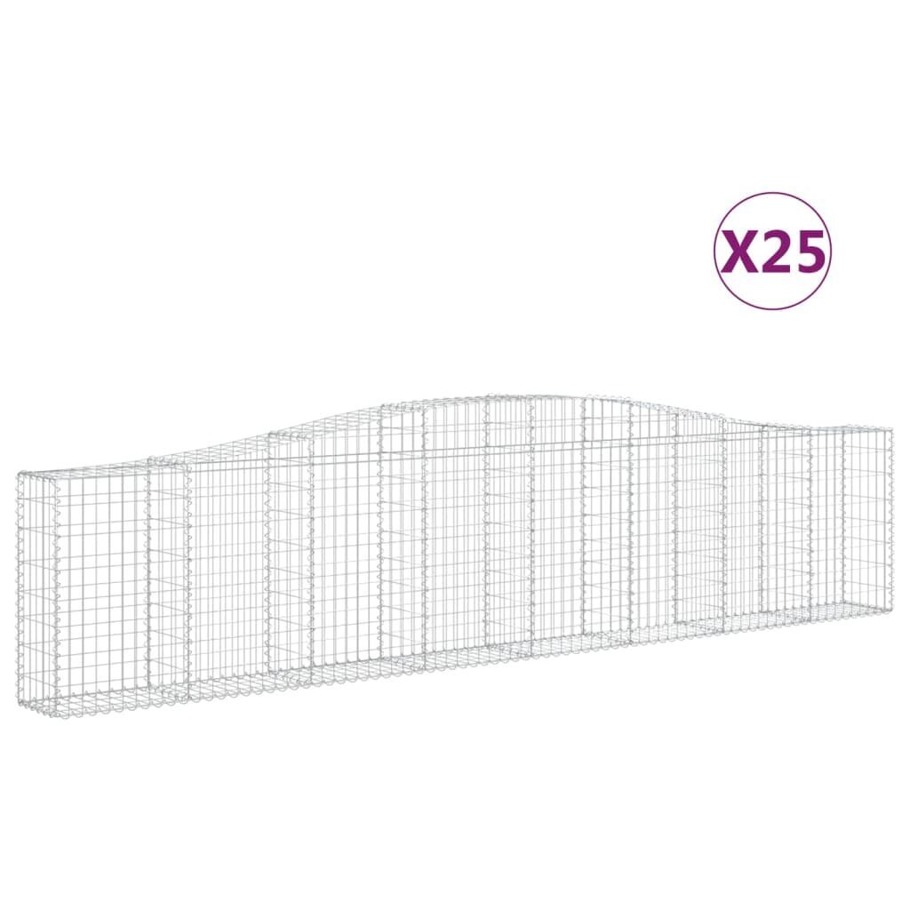 vidaXL Kaarevat kivikorit 25 kpl 400x30x80/100 cm galvanoitu rauta hinta ja tiedot | Aidat ja tarvikkeet | hobbyhall.fi