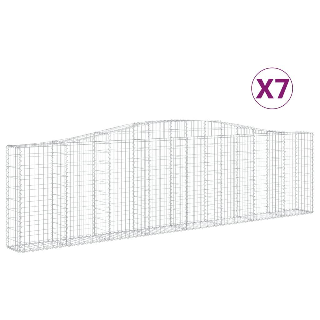 vidaXL Kaarevat kivikorit 7 kpl 400x30x100/120 cm galvanoitu rauta hinta ja tiedot | Aidat ja tarvikkeet | hobbyhall.fi