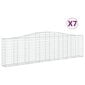 vidaXL Kaarevat kivikorit 7 kpl 400x30x100/120 cm galvanoitu rauta hinta ja tiedot | Aidat ja tarvikkeet | hobbyhall.fi