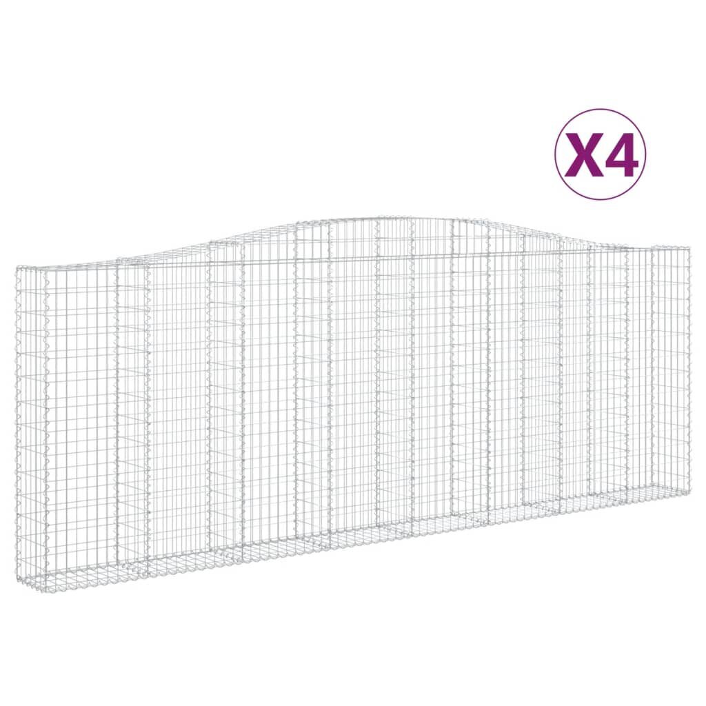 vidaXL Kaarevat kivikorit 4 kpl 400x30x140/160 cm galvanoitu rauta hinta ja tiedot | Aidat ja tarvikkeet | hobbyhall.fi