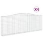 vidaXL Kaarevat kivikorit 4 kpl 400x30x140/160 cm galvanoitu rauta hinta ja tiedot | Aidat ja tarvikkeet | hobbyhall.fi