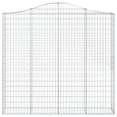 vidaXL Kaarevat kivikorit 2 kpl 200x30x180/200 cm galvanoitu rauta hinta ja tiedot | Aidat ja tarvikkeet | hobbyhall.fi