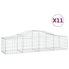 vidaXL Kaarevat kivikorit 11 kpl 200x50x40/60 cm galvanoitu rauta hinta ja tiedot | Aidat ja tarvikkeet | hobbyhall.fi