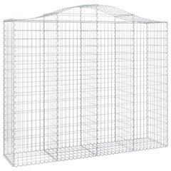 vidaXL Kaarevat kivikorit 4 kpl 200x50x160/180 cm galvanoitu rauta hinta ja tiedot | Aidat ja tarvikkeet | hobbyhall.fi